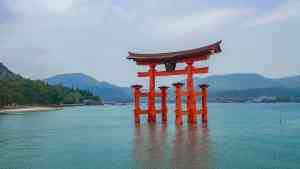 Floating Torii Gate on Miyajima Island, Japan by Rhonda Walsh