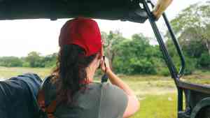 A person taking an image in Wilpattu National Park on a Bunnik Tour of Sri Lanka