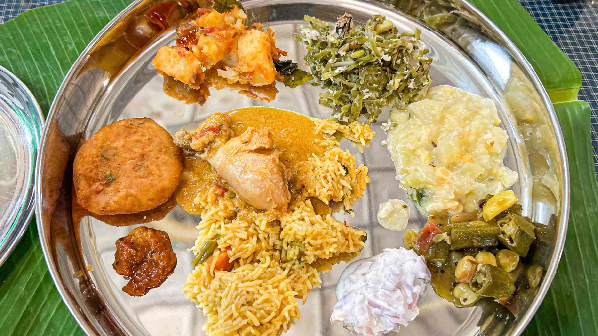 Typical Indian cuisine in Chettinad, India