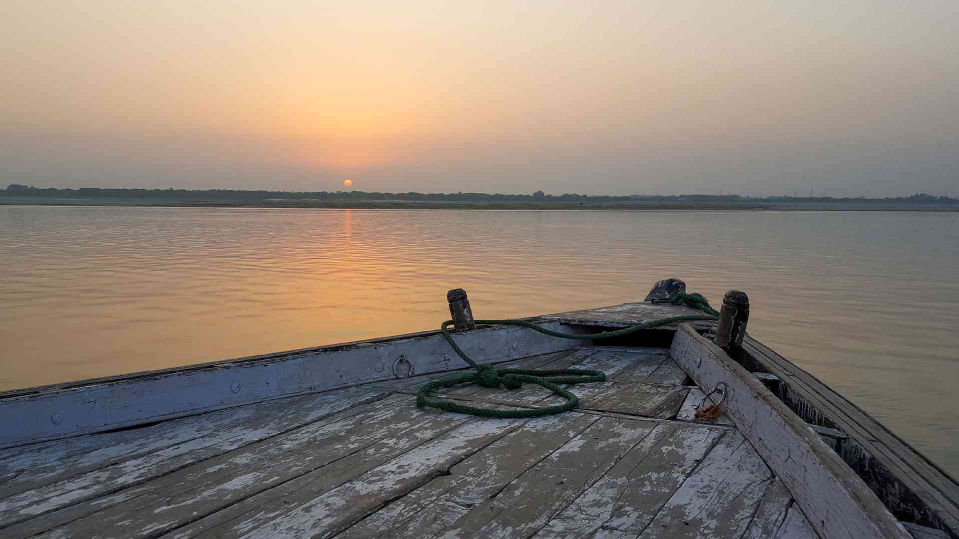 Morning boat ride in Varanasi, India