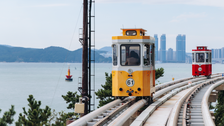 Coastal Train at Haeundae Blueline Park in Busan, South Korea by tsuguliev / AdobeStock