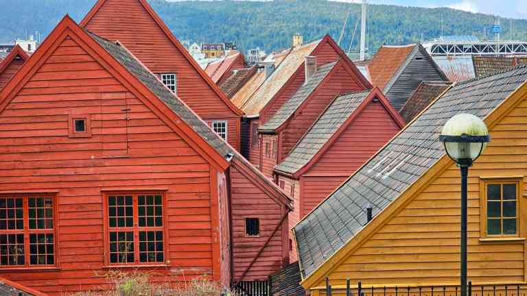 Traditional Norwegian houses in Bergen, Norway
