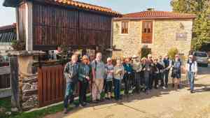 Travellers on the Camino de Santiago, Spain