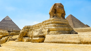 The Great Sphinx & Pyramids of Giza in Cairo, Egypt by Dennis Bunnik