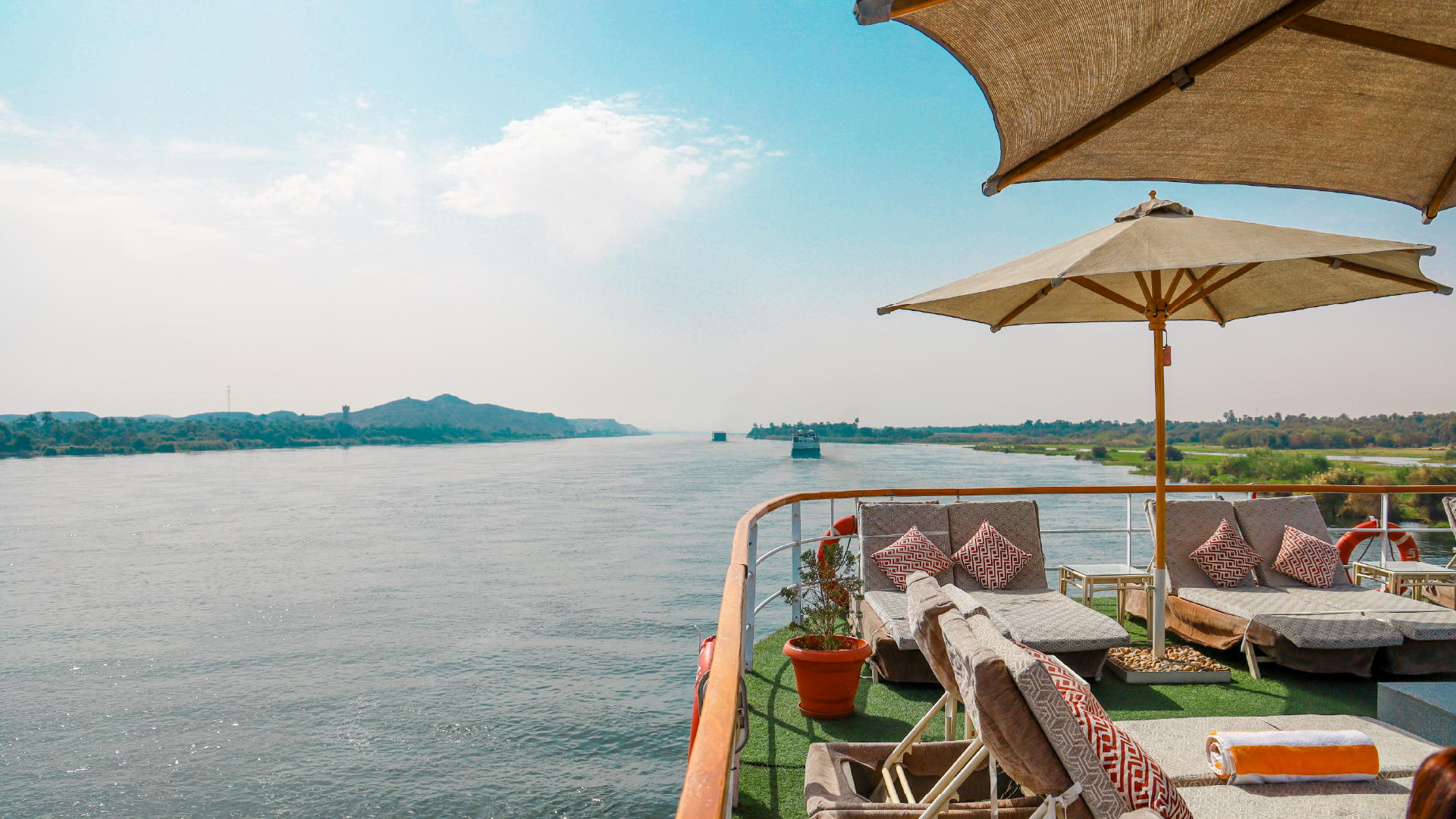 Nile Cruise boat on the Nile River, Egypt by Megan Pearce
