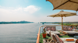 Nile Cruise boat on the Nile River, Egypt by Megan Pearce