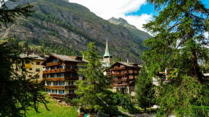 View of the mountains in Zermatt, Switzerland by Dennis Bunnik