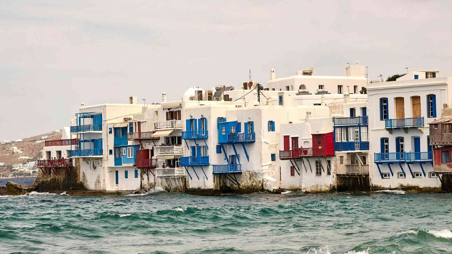 Little Venice in Mykonos on a Bunnik Tour of Greece
