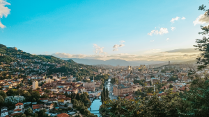 Birdseye view of the city of Ljubljana in Bosnia & Herzegovina by Rachel McMahon