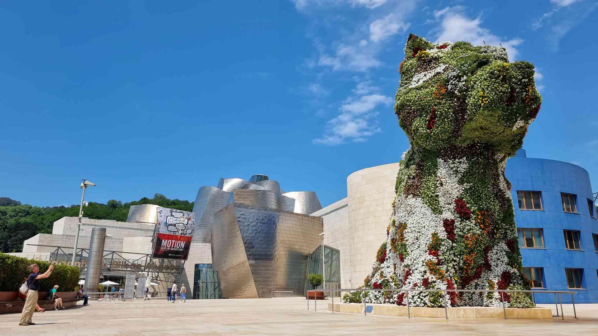Puppy installation in Bilbao, Spain