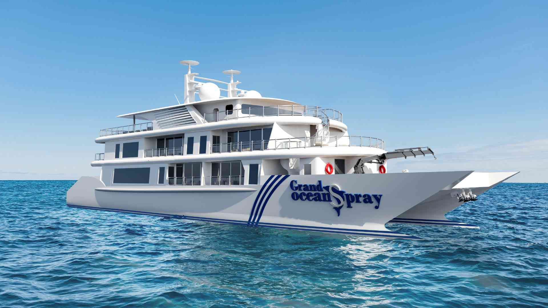 Grand ocean spray ship in the Galapagos