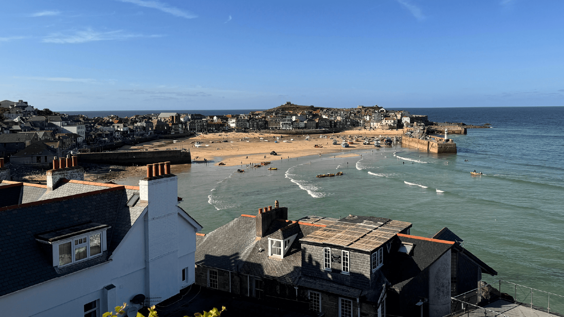 Harbour view of St Ives on a Bunnik Tour of England