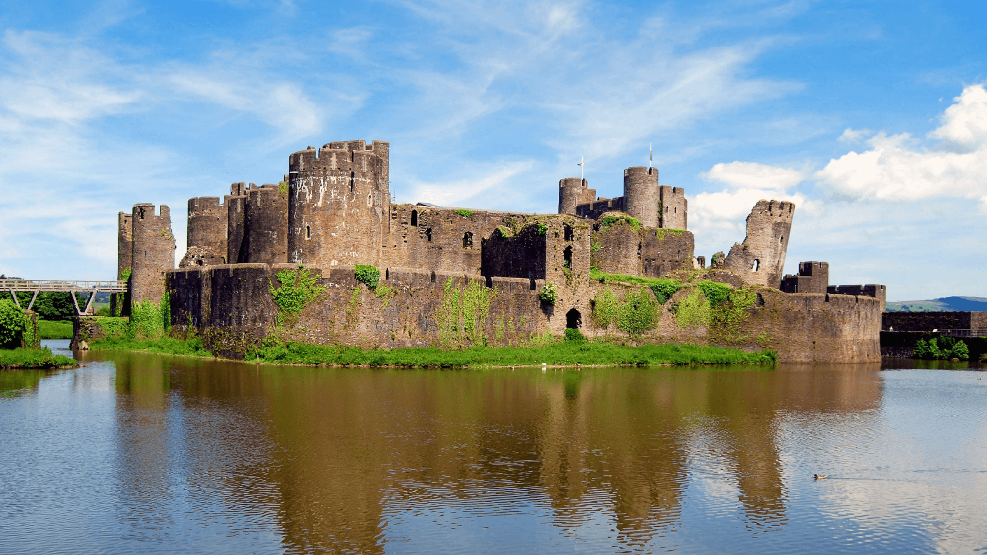 Caerphilly Castle on a Bunnik Tour of Wales