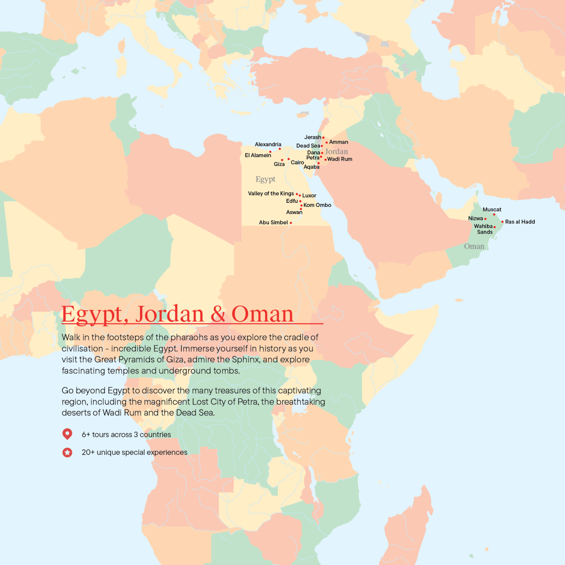 Map of Egypt & Jordan