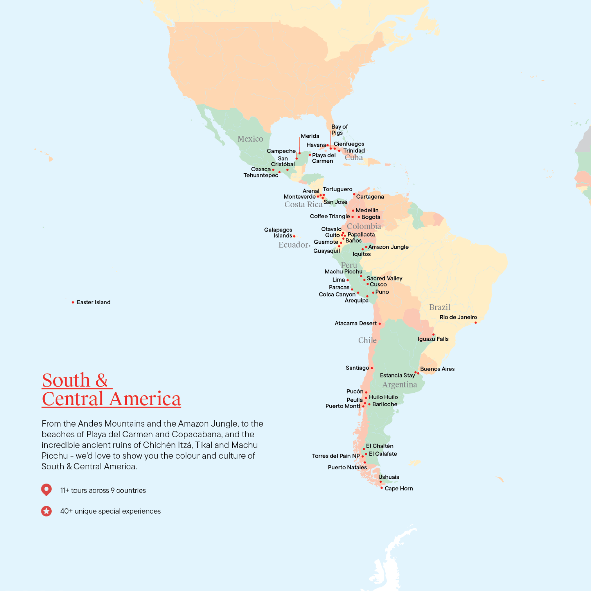 Map of South & Central America