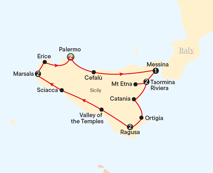 Map - Treasures of Sicily